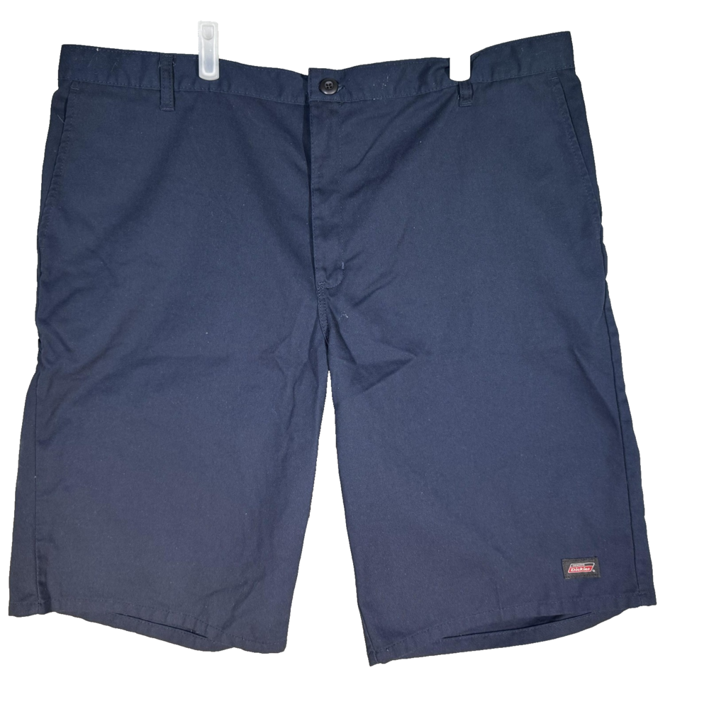 Dickies Shorts Mens 44 Navy Work Shorts Flat Front Poly Cotton